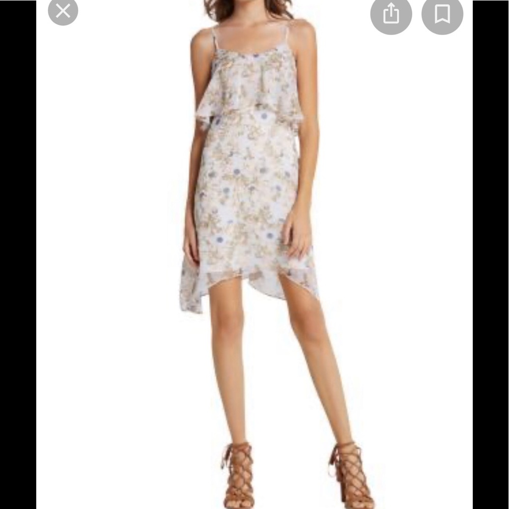 NWT BCBG Chiffon  Dress, Pink Blossom Multi